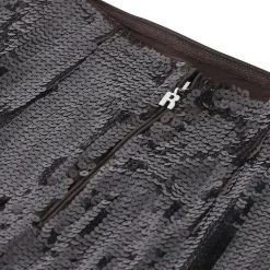 Rotate Midirock mit Pailletten schwarz Maxirock