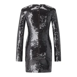 Rotate Minikleid mit Pailletten schwarz Minikleid