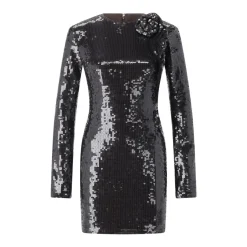 Rotate Minikleid mit Pailletten schwarz Minikleid
