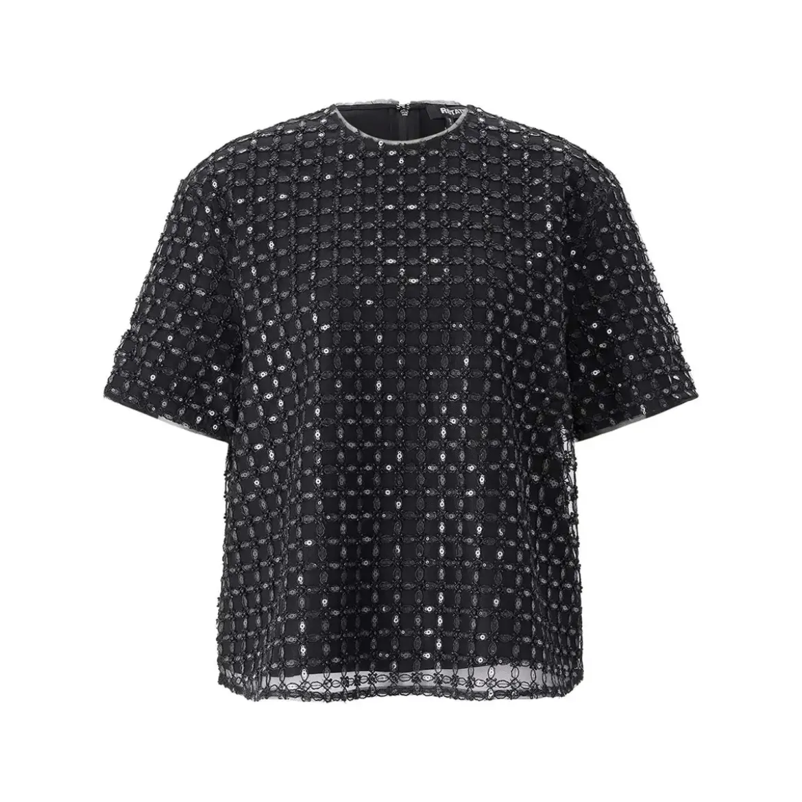Rotate Shirt mit Pailletten schwarz T-Shirt