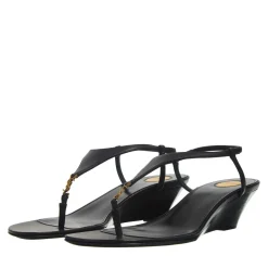 Saint Laurent Cassandra Wedges Nero Sandalen
