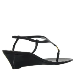Saint Laurent Cassandra Wedges Nero Sandalen