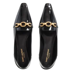 Saint Laurent LE Maillon Slippers Black Ballerinas