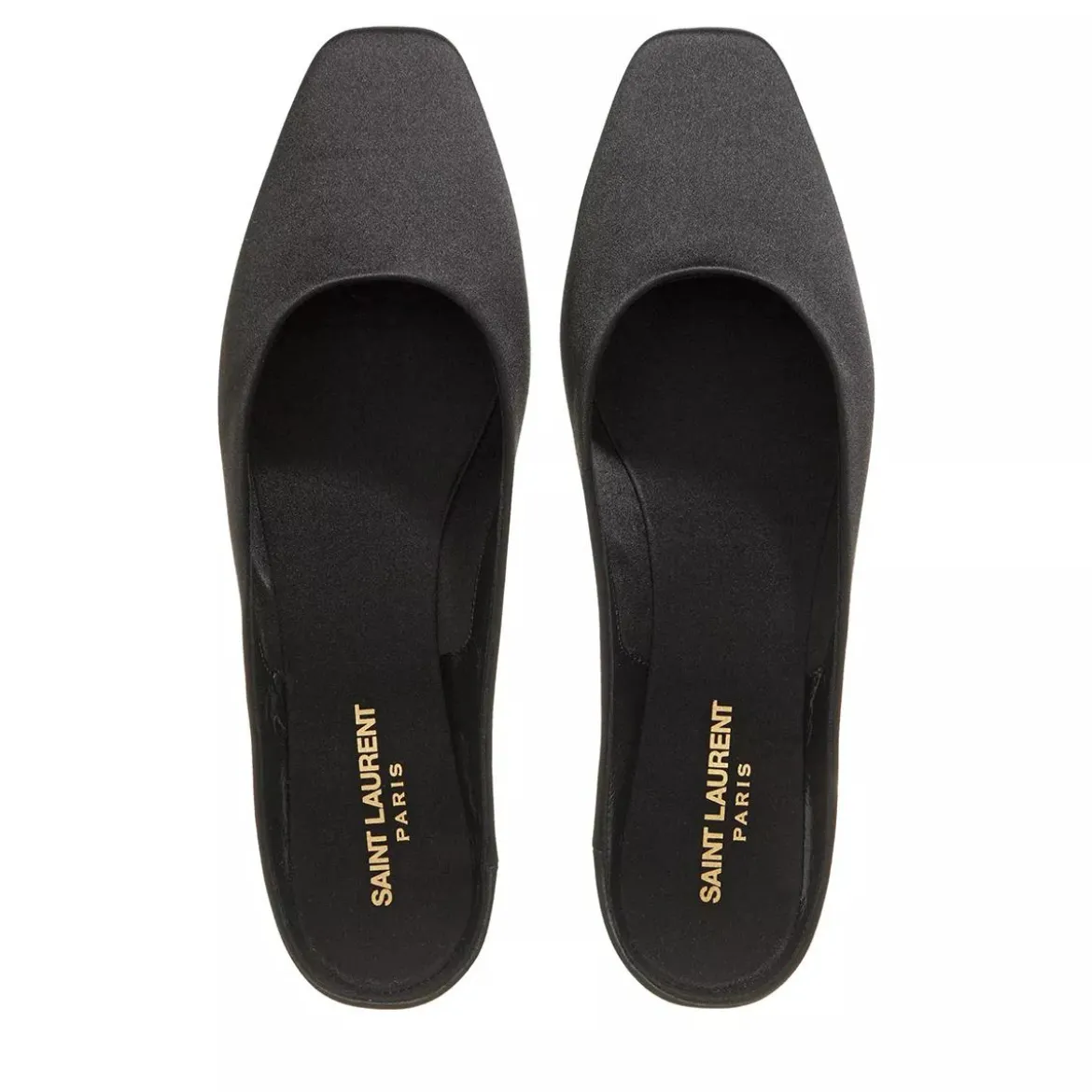 Saint Laurent Lido Slippers Made Of Satin Crepe Black Mules