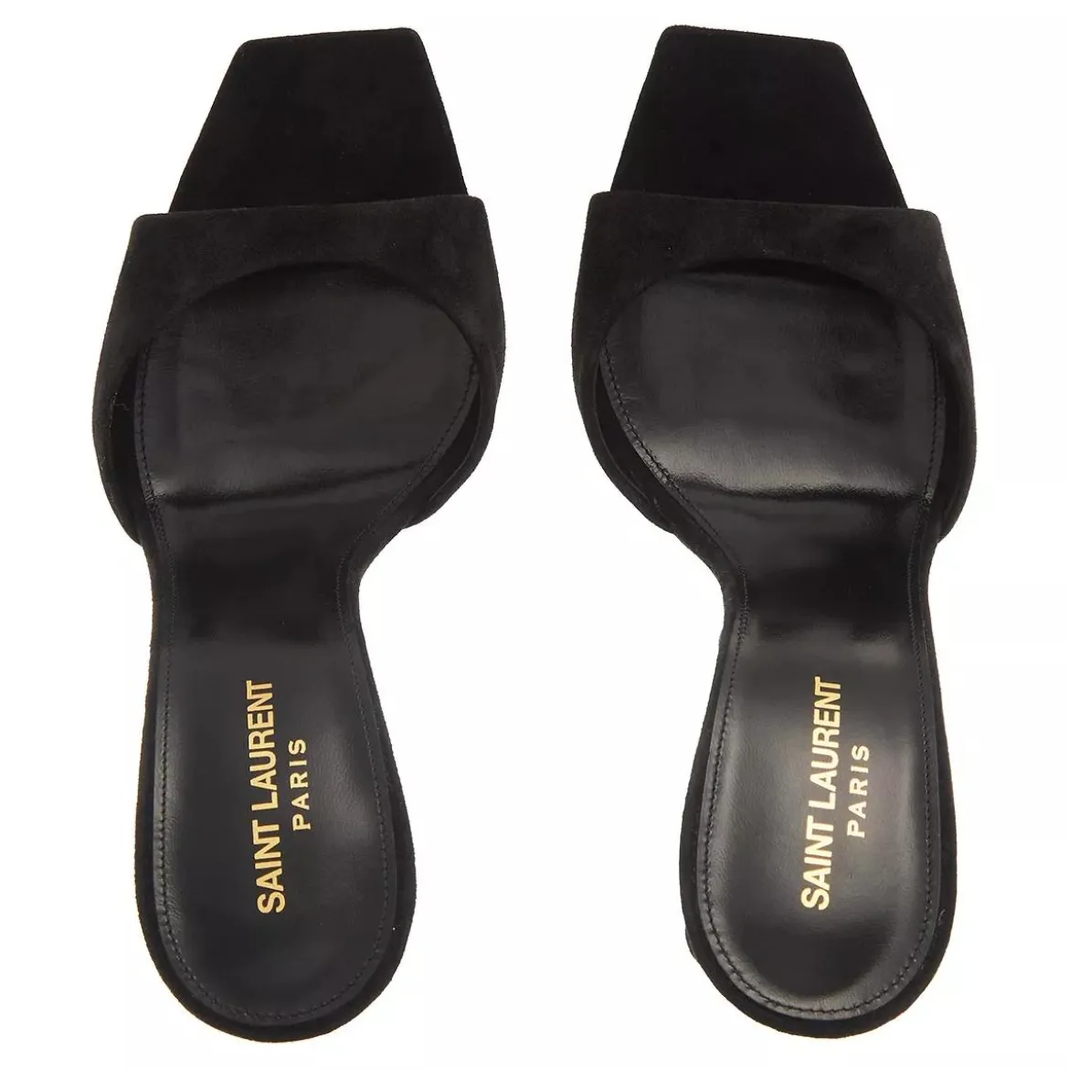 Saint Laurent PAZ Suede And Metallic Leather Sandals Black and Hope Green Pumps