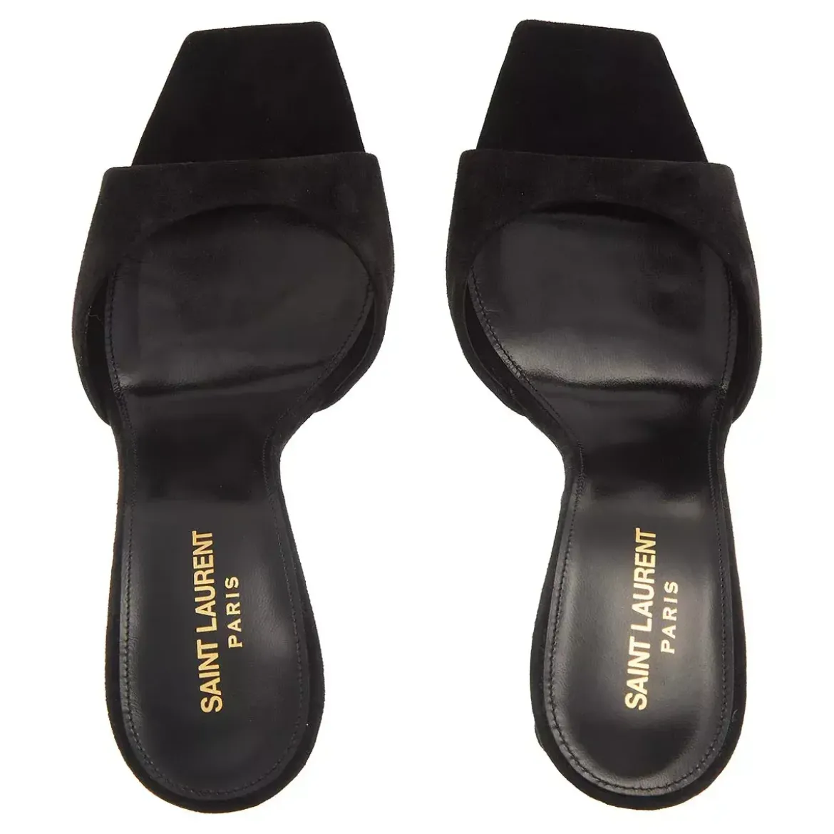 Saint Laurent PAZ Suede And Metallic Leather Sandals Black and Hope Green Pumps