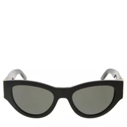 Saint Laurent YSL cat-eye oversized acetate sunglasses Black-Black-Grey Sonnenbrille