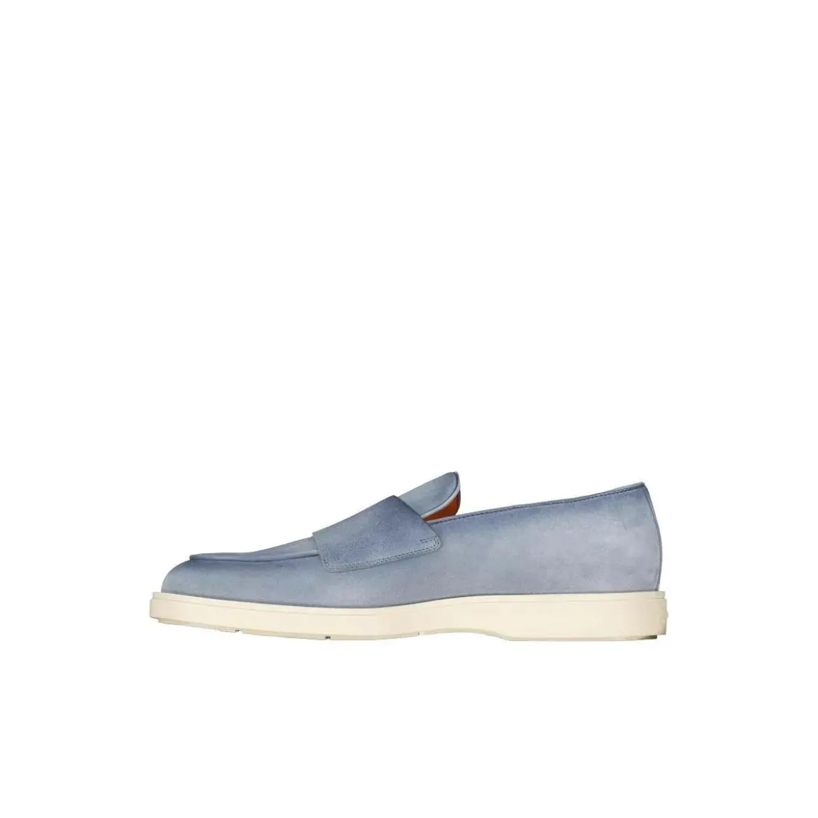 Santoni Doppel-Monkstraps aus Veloursleder Hellblau Schnürschuhe