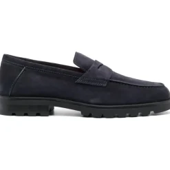 Santoni Flat Shoes Blue blau Loafer