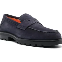 Santoni Flat Shoes Blue blau Loafer