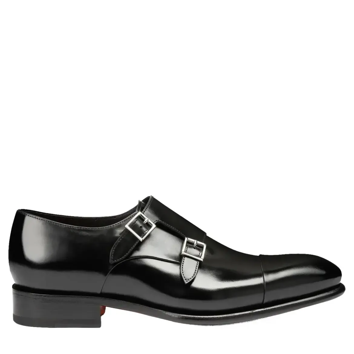 Santoni Leather doublebuckle shoe weiß Slides