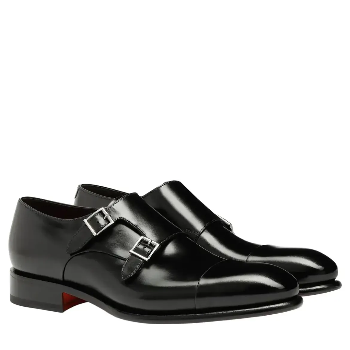 Santoni Leather doublebuckle shoe weiß Slides