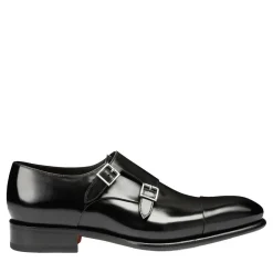 Santoni Leather doublebuckle shoe weiß Slides