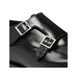 Santoni Leather doublebuckle shoe weiß Slides