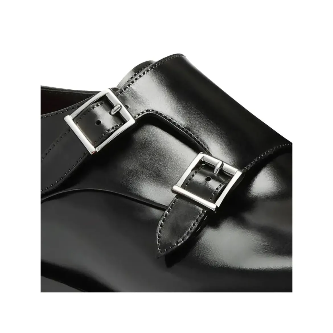 Santoni Leather doublebuckle shoe weiß Slides