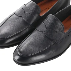 Santoni Loafer Carlos aus Leder schwarz Schnürschuhe