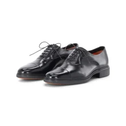 Santoni Oxfords Easy aus Leder N01 black Schnürschuhe