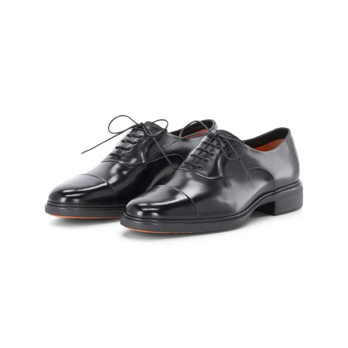Santoni Oxfords Easy aus Leder N01 black Schnürschuhe