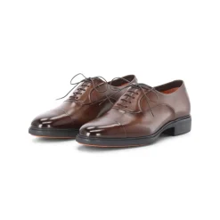 Santoni Oxfords Easy aus Leder N01 black Schnürschuhe