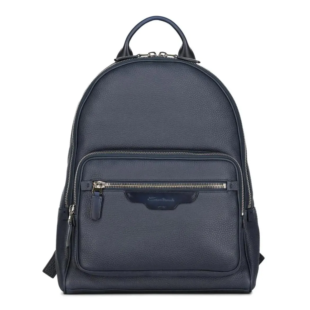 Santoni Rucksack aus Leder blau Rucksack