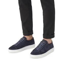 Santoni Sneaker aus Leder braun Schnürschuhe