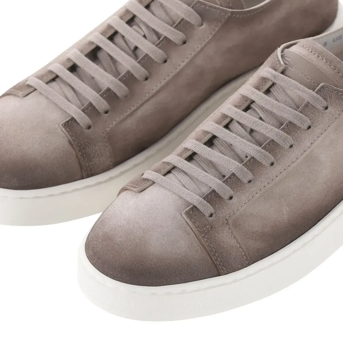 Santoni Sneaker aus Leder braun Schnürschuhe