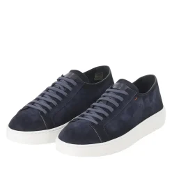 Santoni Sneaker aus Leder braun Schnürschuhe