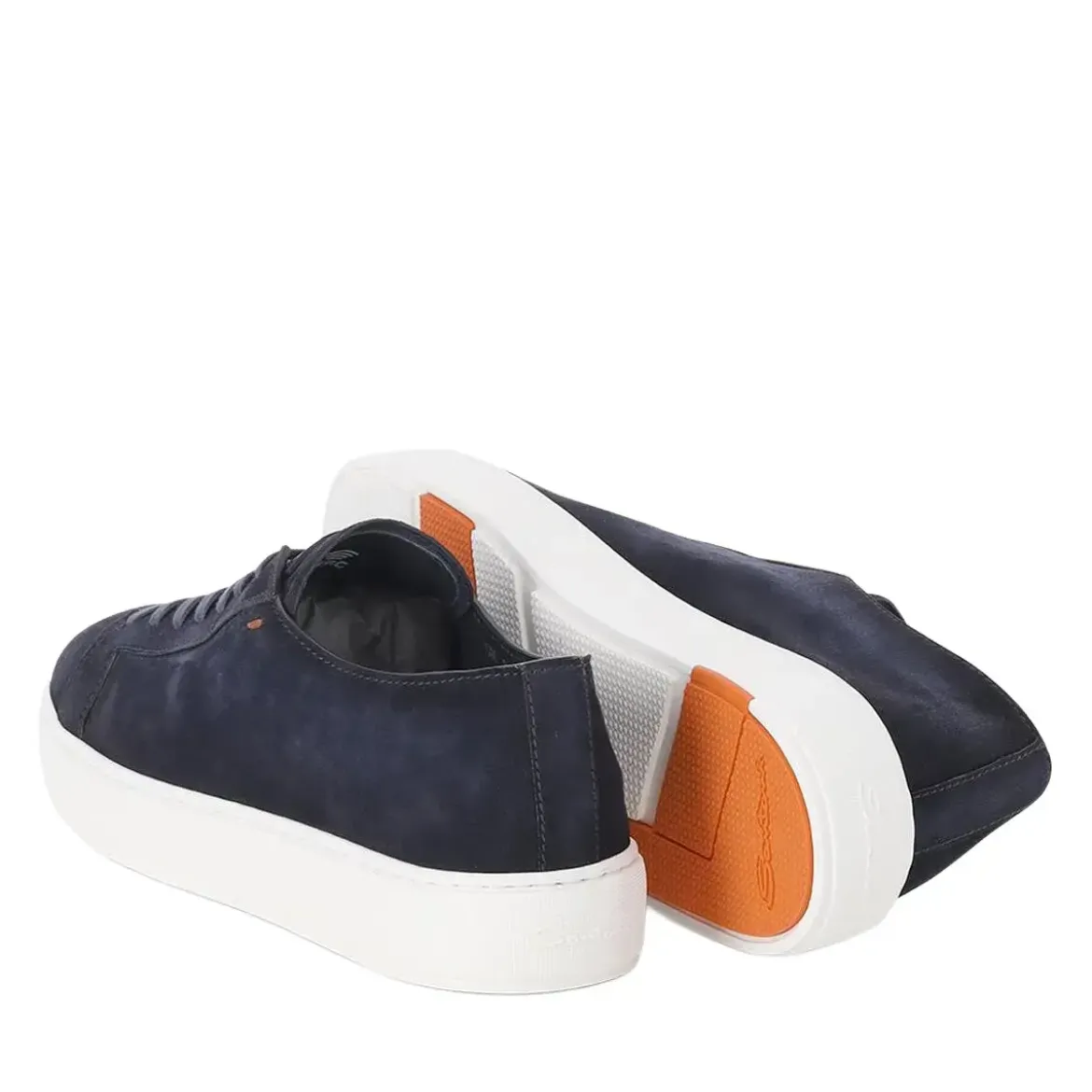 Santoni Sneaker aus Leder braun Schnürschuhe
