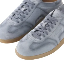 Santoni Sneaker aus Veloursleder blau Schnürschuhe