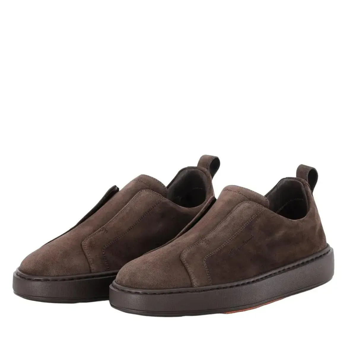 Santoni Sneaker Con Logo Brown Loafer