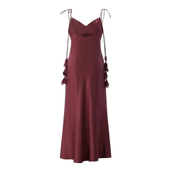 Self Portrait Burgundy Sleeveless Maxi Dress Black Maxikleid
