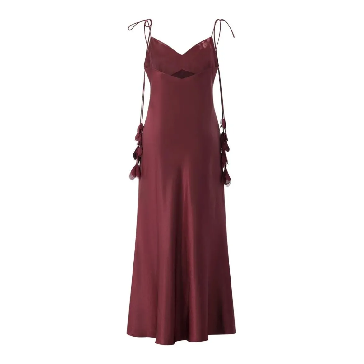 Self Portrait Burgundy Sleeveless Maxi Dress Black Maxikleid