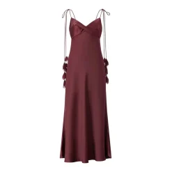 Self Portrait Burgundy Sleeveless Maxi Dress Black Maxikleid