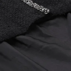 Self Portrait Maxi Kleid aus Woll-Mix schwarz Maxikleid
