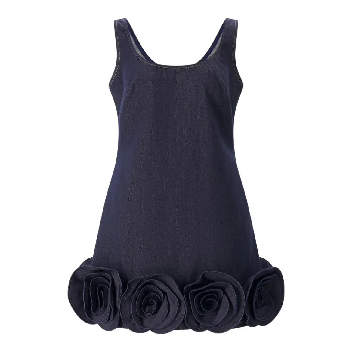 Self Portrait Sheath Dress With 3D Flowers Black Minikleid