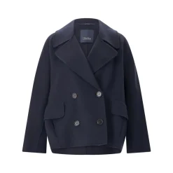S Max Mara Cabanjacke Adele aus Schurwolle blau Wollmantel