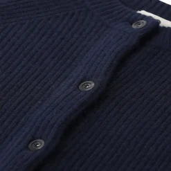 Sminfinity Strickjacke aus Kaschmir & Baumwolle blau Strickjacke