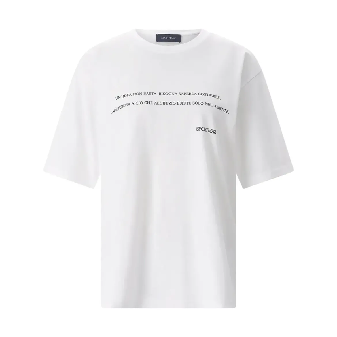 Sportmax Crewneck T-Shirt With Chest Print White T-Shirt