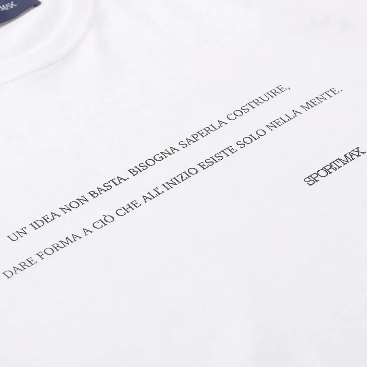 Sportmax Crewneck T-Shirt With Chest Print White T-Shirt