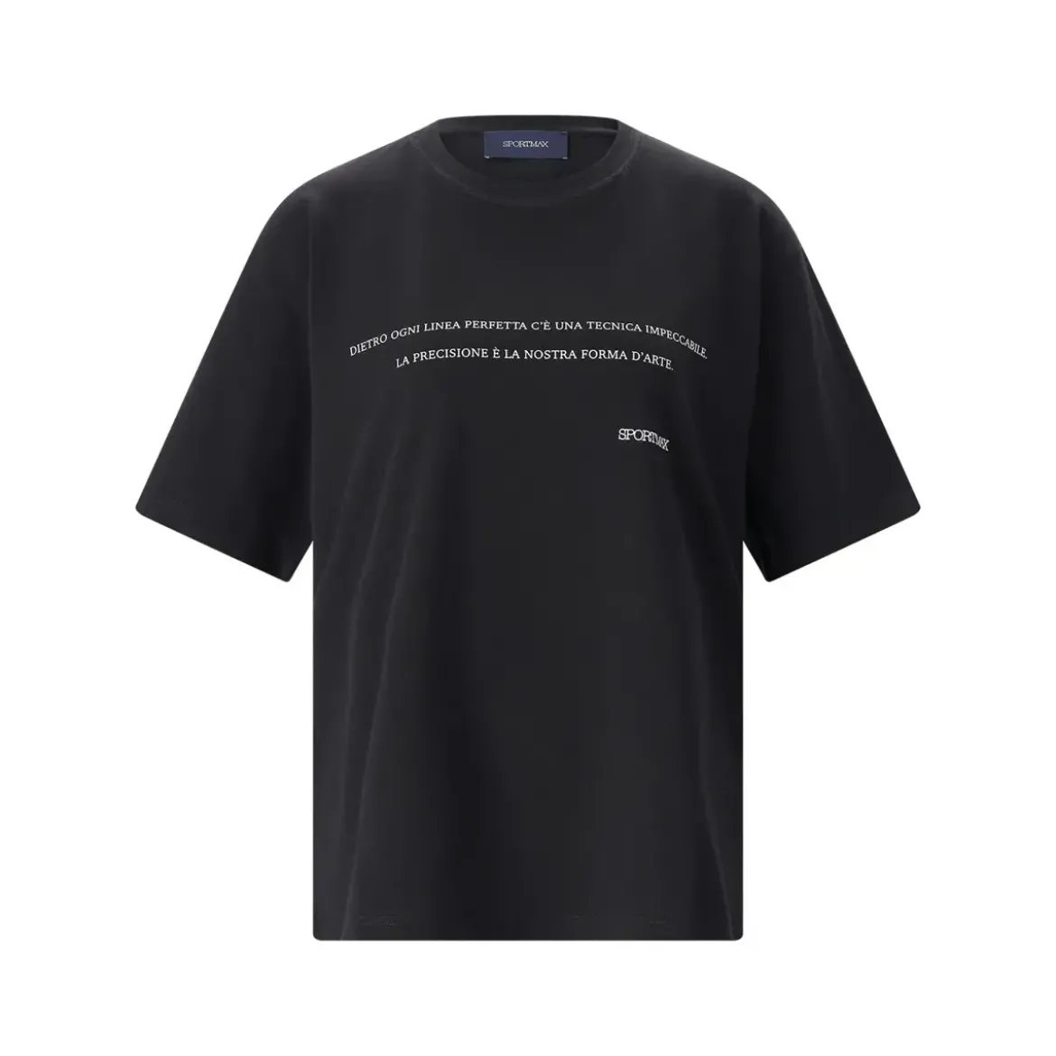Sportmax Crewneck T-Shirt With Chest Print White T-Shirt