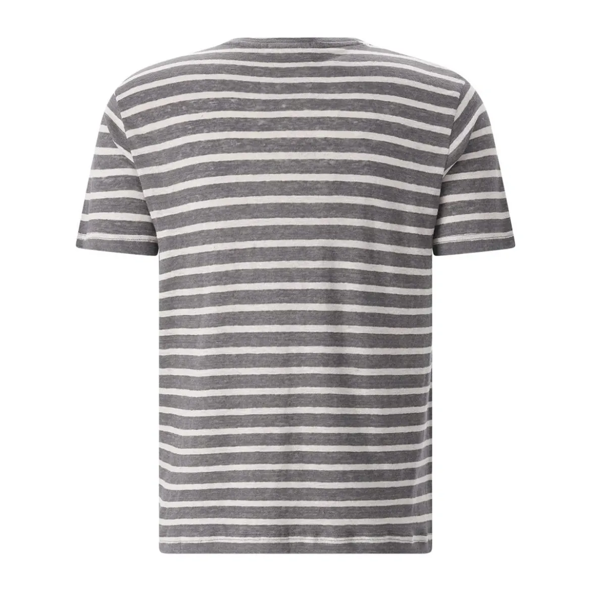 Stefan Brandt Gestreiftes T-Shirt Enno aus Leinen grau T-Shirt