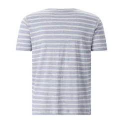 Stefan Brandt Gestreiftes T-Shirt Enno aus Leinen grau T-Shirt
