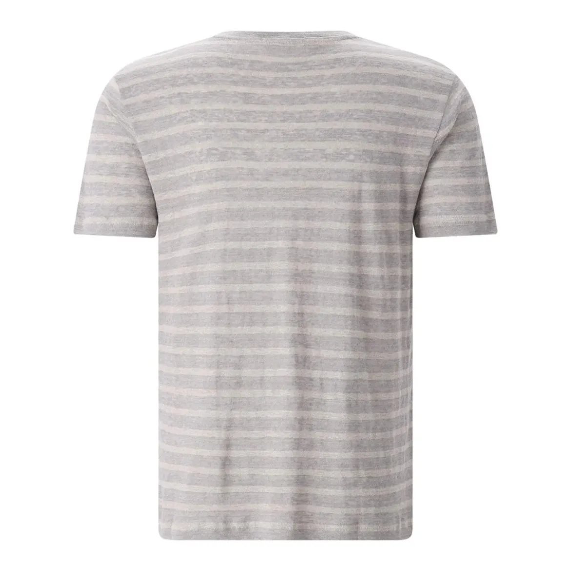 Stefan Brandt Gestreiftes T-Shirt Enno aus Leinen grau T-Shirt