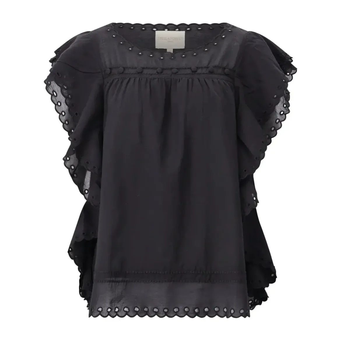 STELLA FOREST Blusenshirt Jayna mit Stickerei Weiß Bluse