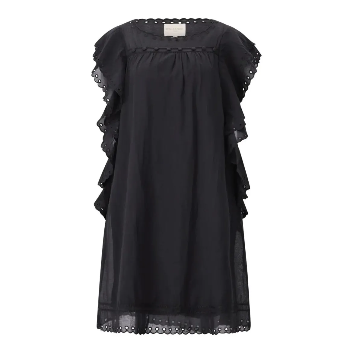 STELLA FOREST Midikleid Jayna mit Stickerei Schwarz Midikleid