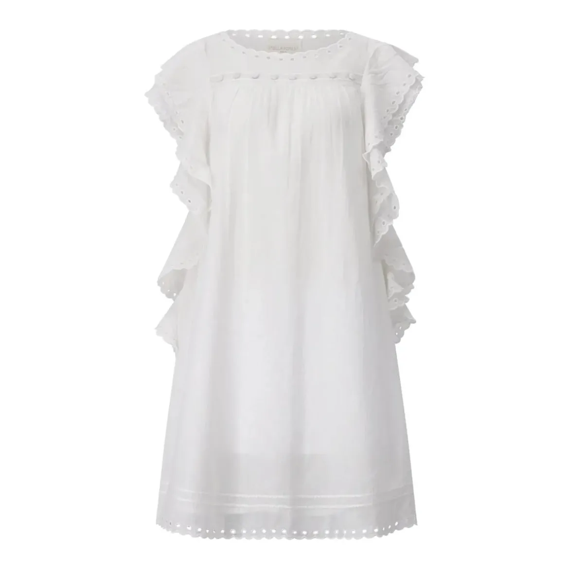 STELLA FOREST Midikleid Jayna mit Stickerei Weiß Midikleid