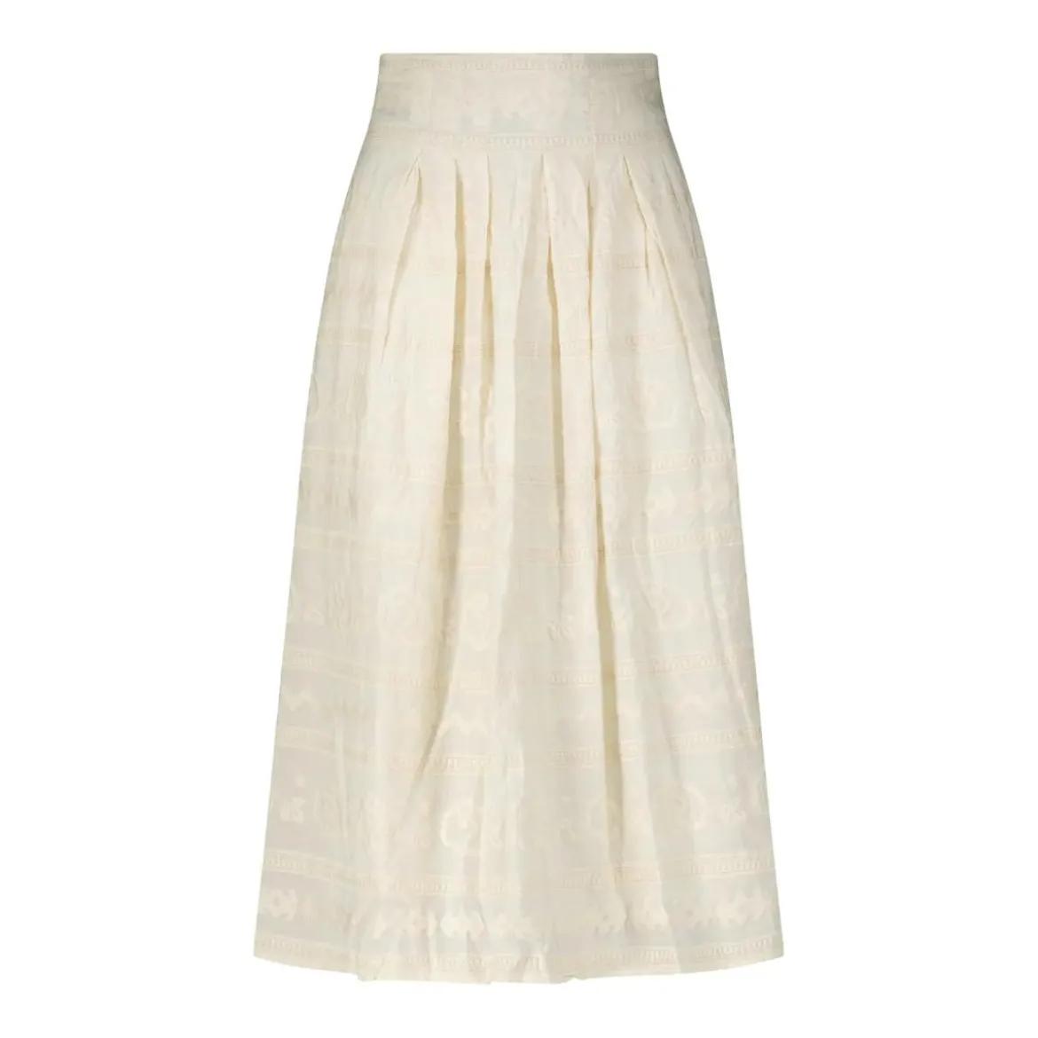 STELLA FOREST Midirock Laure mit Stickmuster Creme Midirock