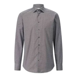 STENSTRÖMS Regular-Fit Twillhemd mit Muster Rot Hemd