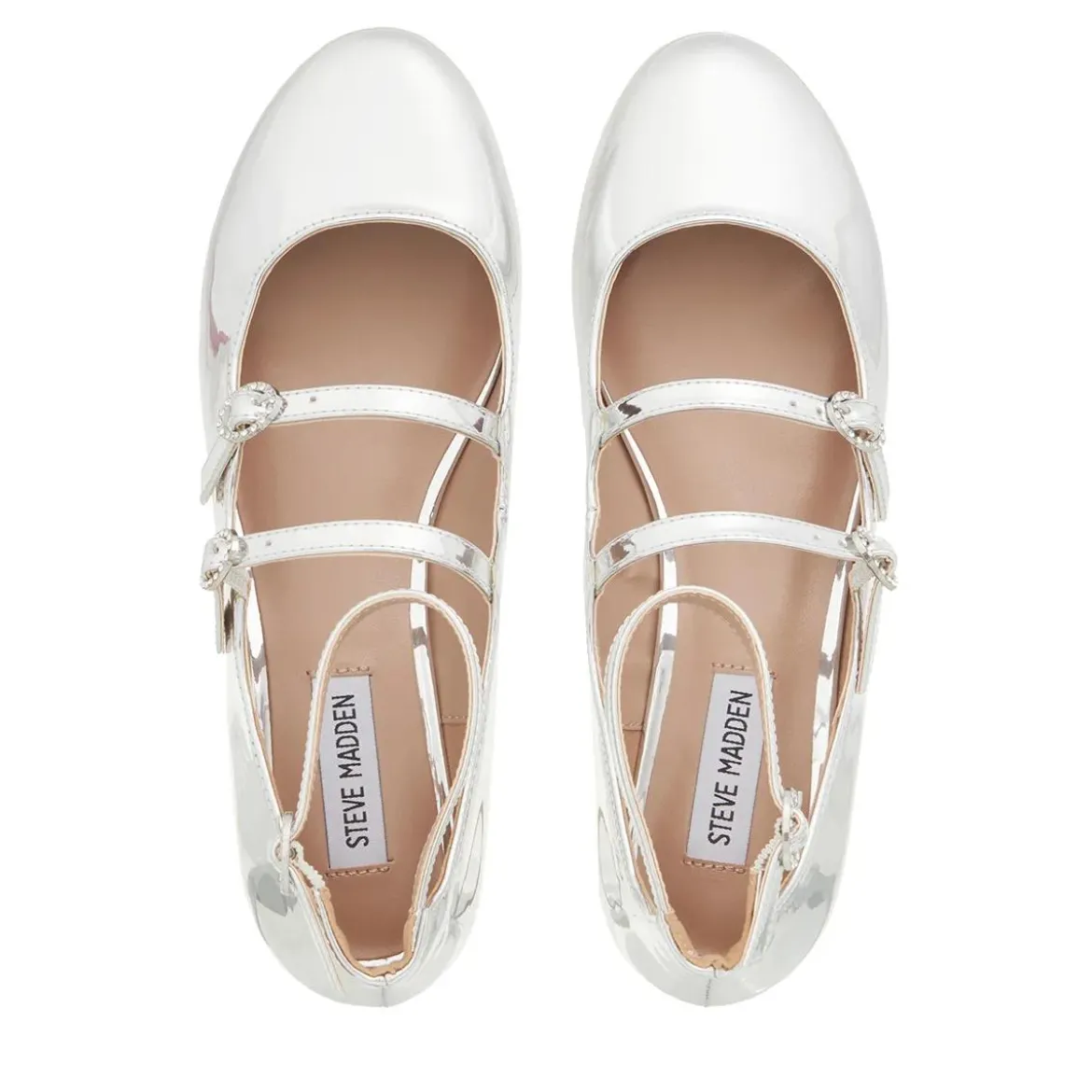 Steve Madden Colleague Silver Mary Janes