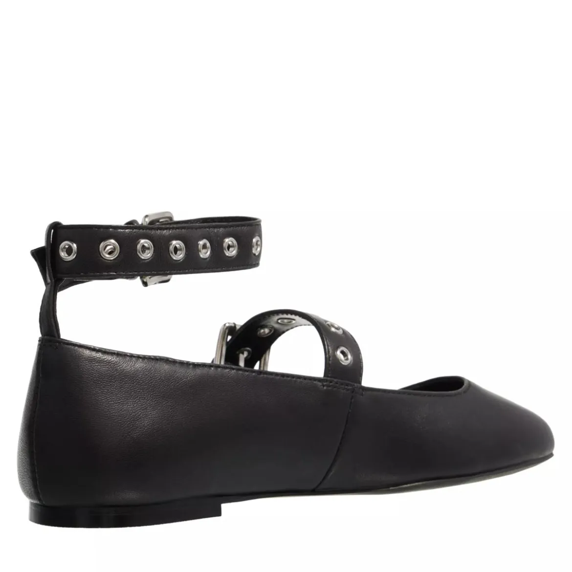 Steve Madden Macbeth Black Leather Ballerinas
